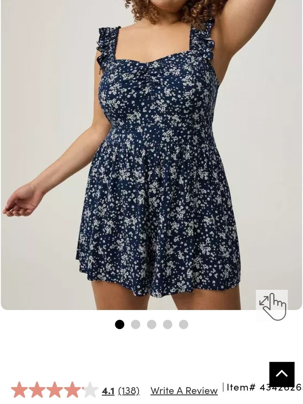 NWT torrid Navy and White Floral sz 0 Romper